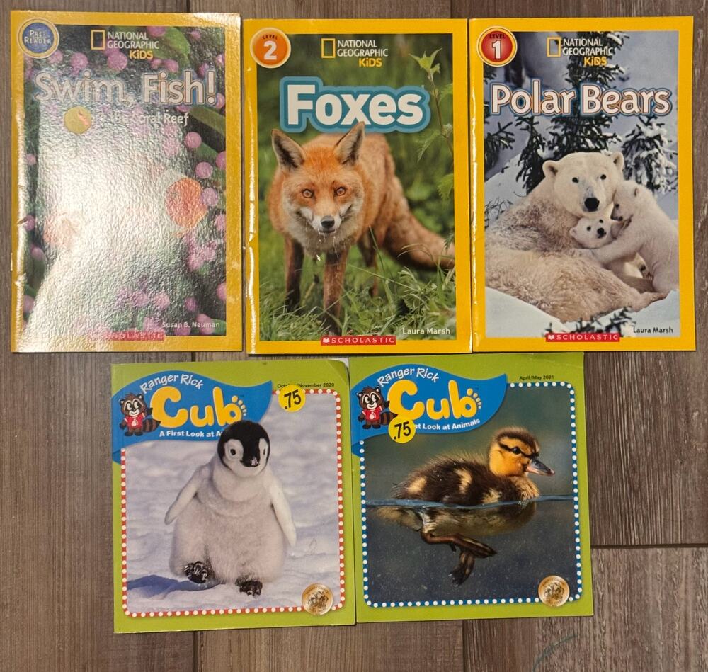 National Geographic Kids Animal Book Lot 4-8 Foxes Polar Bears Ranger Rick 5